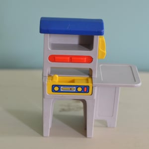 Vintage 80s Little Tikes DOLLHOUSE SIZE Miniature Workshop Tool Work Bench Pretend Play