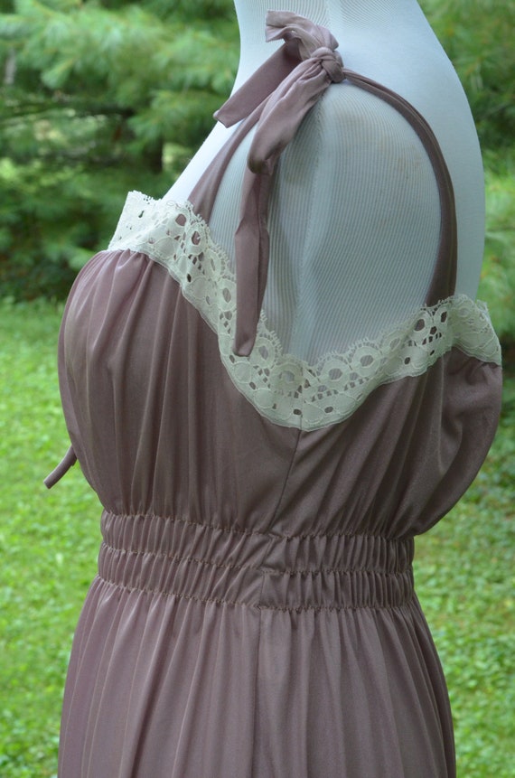 Vintage 70s Nightgown Prairie Boho Tiered Romanti… - image 6