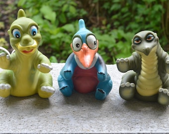 Vintage 1988 Land Before Time Hand Puppets Pizza Hut Ducky Petrie Spike