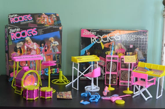 Vintage 80s Barbie and the Rockers Playsets Recording Studio and