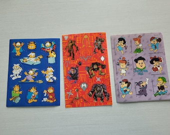 Vintage 80s 90s Character Sticker Sheets CHOICE Garfield Small Soldiers Flinstone Kids