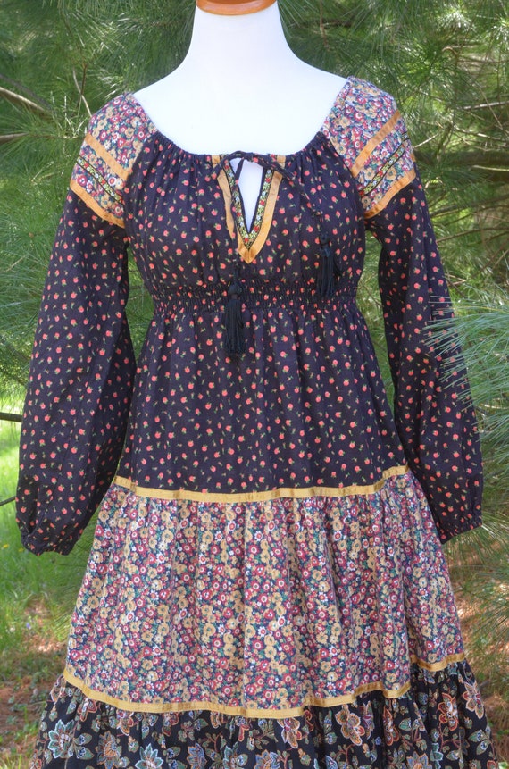 Vintage 70s Young Edwardian by Arpeja Prairie Pea… - image 2