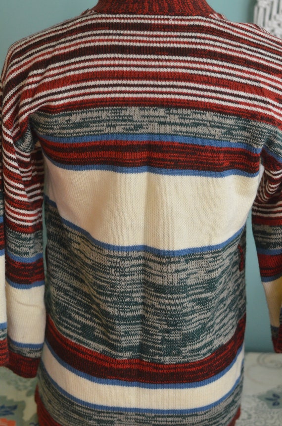 Vintage 70s Space Dye Cardigan Sweater Small Acry… - image 7