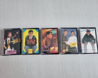 Vintage 80s New Kids on the Block NKOTB Bubble Gum Cassette Tape Joey Jordan Donnie Danny Boy Band Fan Gear