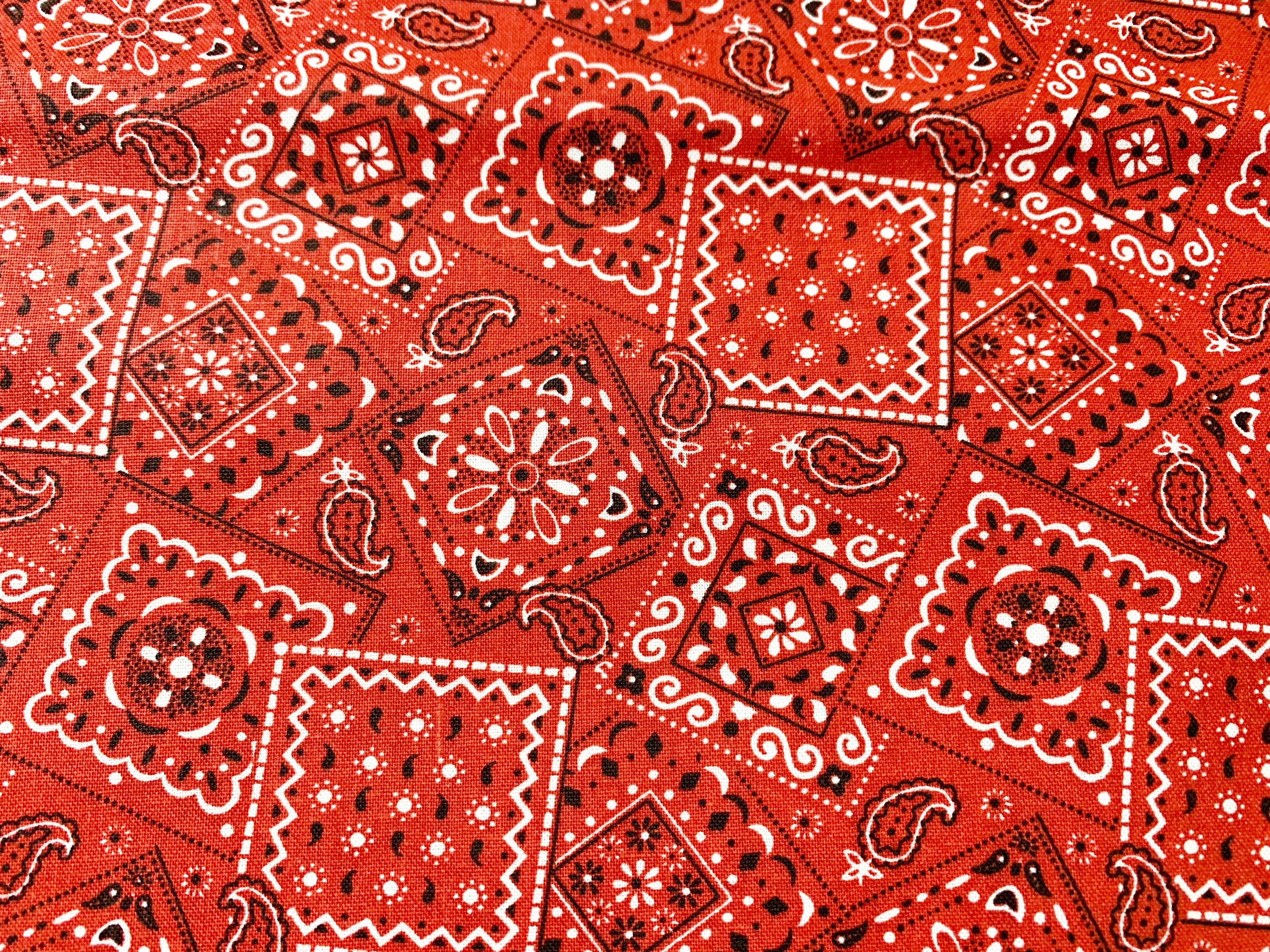 Red Bandana Fabric.....1/2 yard of a 44 Wide 100 Cotton Etsy