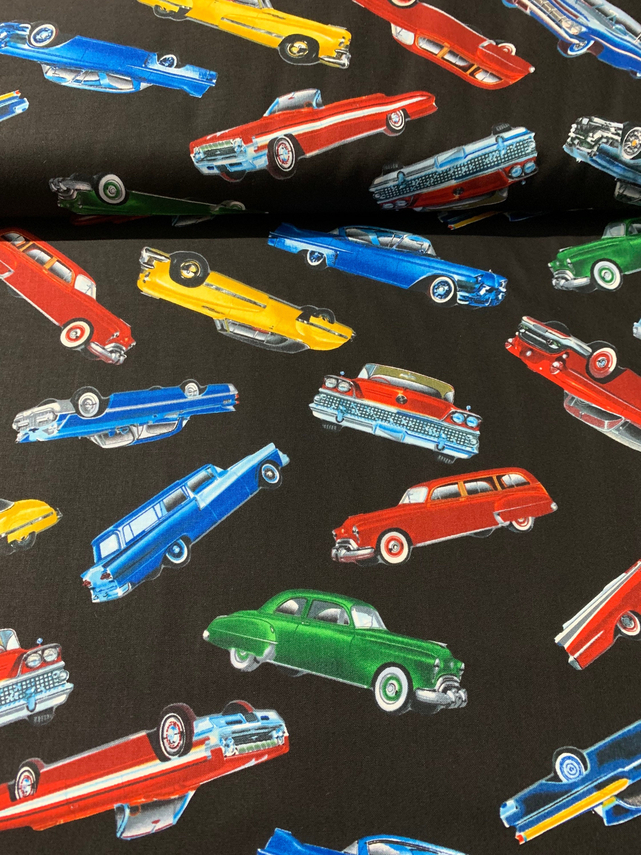Vintage Car Fabric.....1/2 yard of a 44 Wide 100 Cotton Etsy