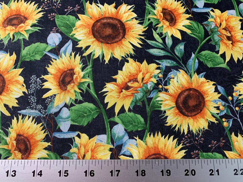 Colorful Sunflower Fabric.....1/2 yard of a 44 Wide 100 Etsy