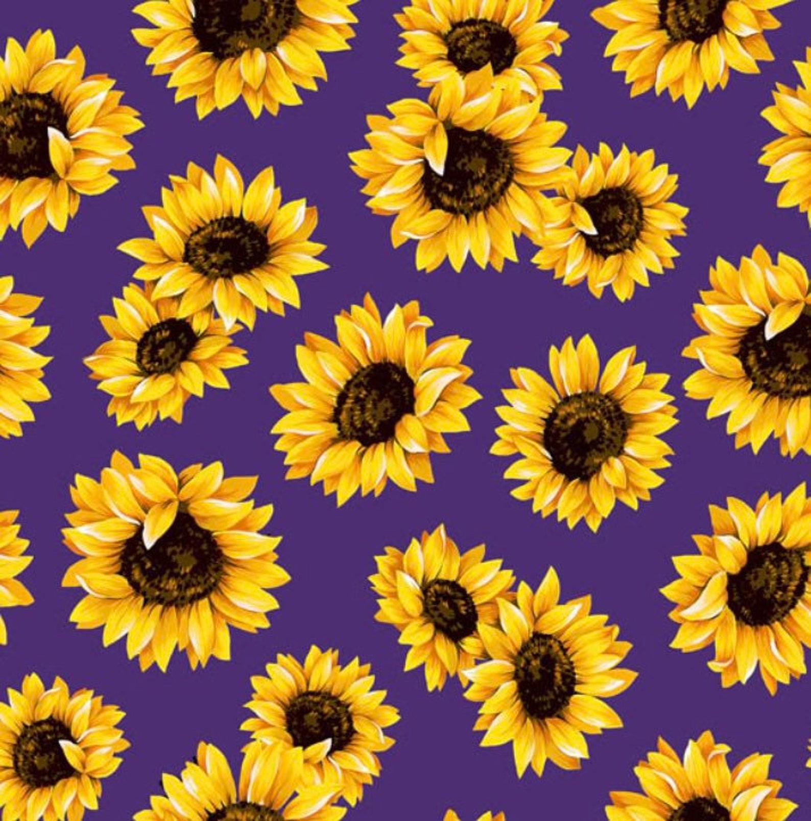 NEW ARRIVAL.....Purple Sunflowers Floral themed Fabric....1/2 Etsy