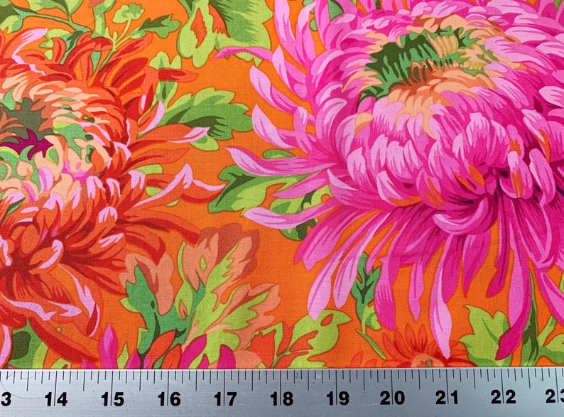 Kaffe Fassett Shaggy Red Floral Fabric....1/2 Yard of a 44 Etsy