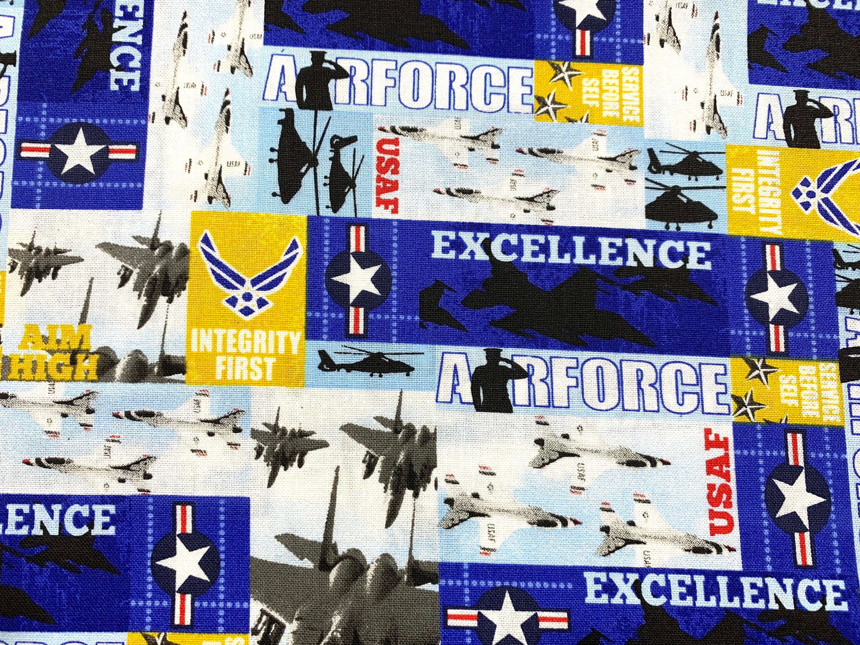 U.S. Air Force Fabric.....1/2 yard 44 Wide 100 Cotton Fabric Etsy