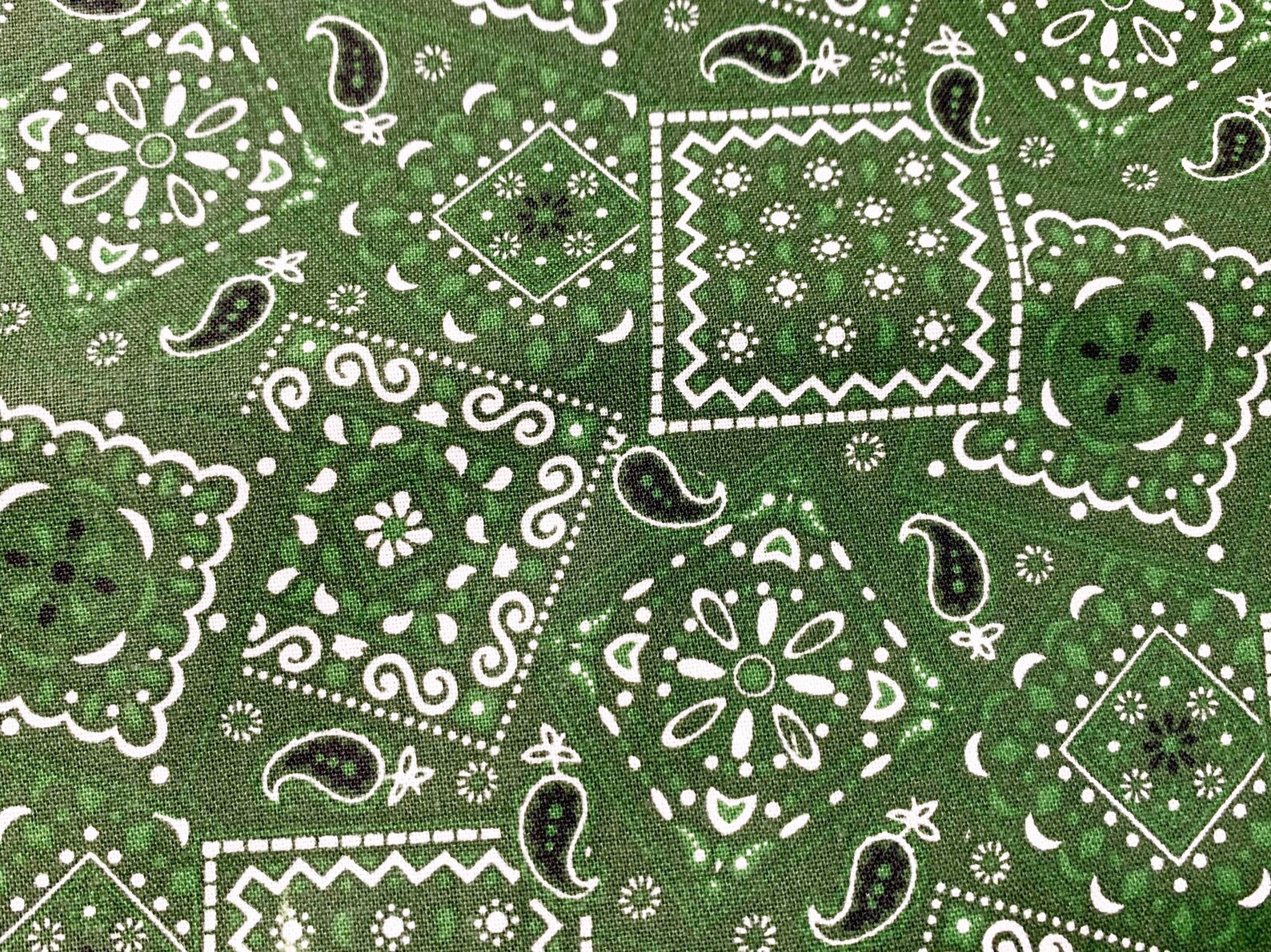 Hunter Green Bandana Fabric.....1/2 yard of a 44 Wide 100 Etsy