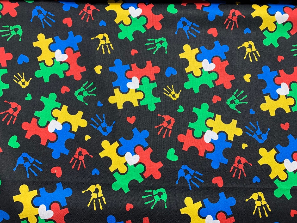 Colorful Autism Awareness Puzzle Pieces and Painted Hands | Etsy