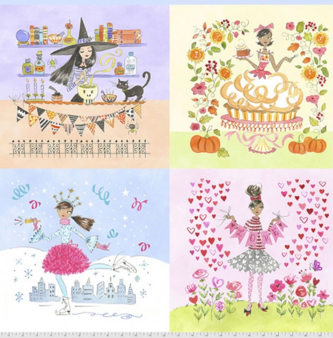 PRE ORDER Anne Keenan Higgins Calendar Girls....1/2 yard of a Etsy