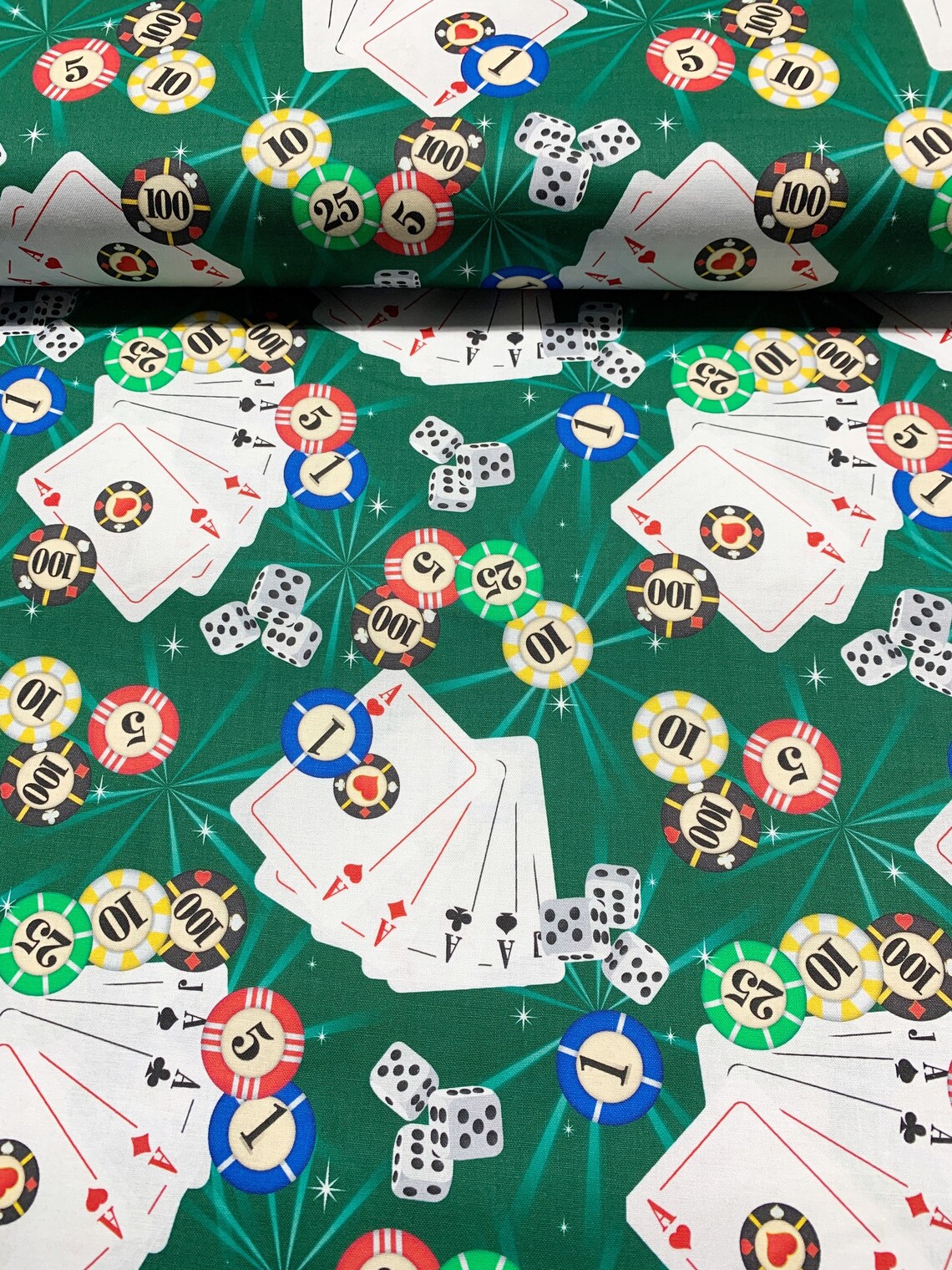 Poker Casino themed Fabric.....1/2 yard of a 44 Wide 100 Etsy