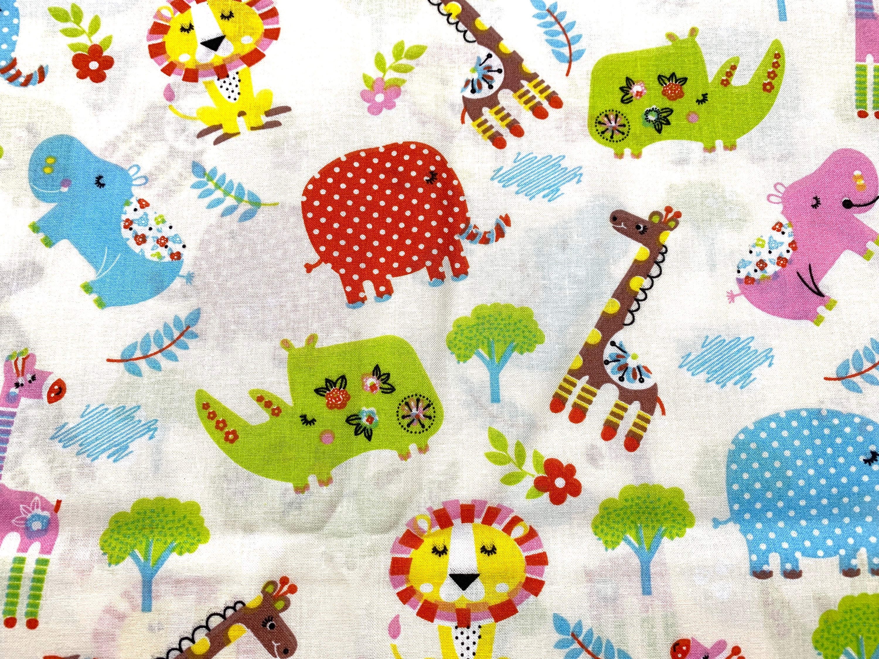 Adorable Zoo Animal Fabric.....1/2 yard 44 Wide 100 Cotton Etsy