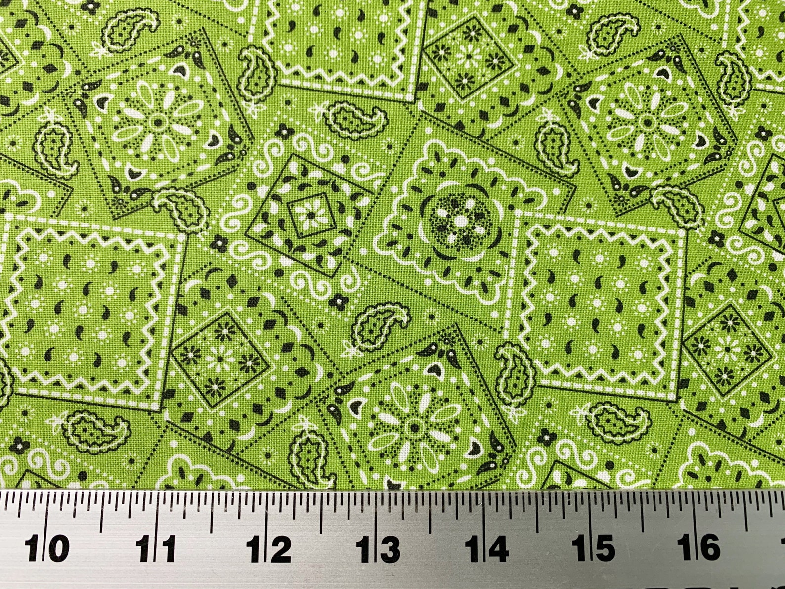 Lime Green Bandana Fabric.....1/2 Yard of a 44 Wide 100 Etsy
