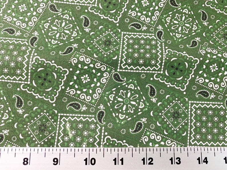 Hunter Green Bandana Fabric.....1/2 yard of a 44 Wide 100 Etsy