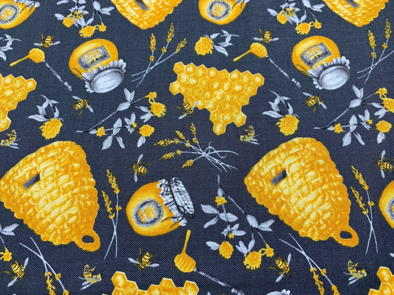 Cute Honey Pot & Bumble Bee Themed Fabric.....1/2 yard of a Etsy