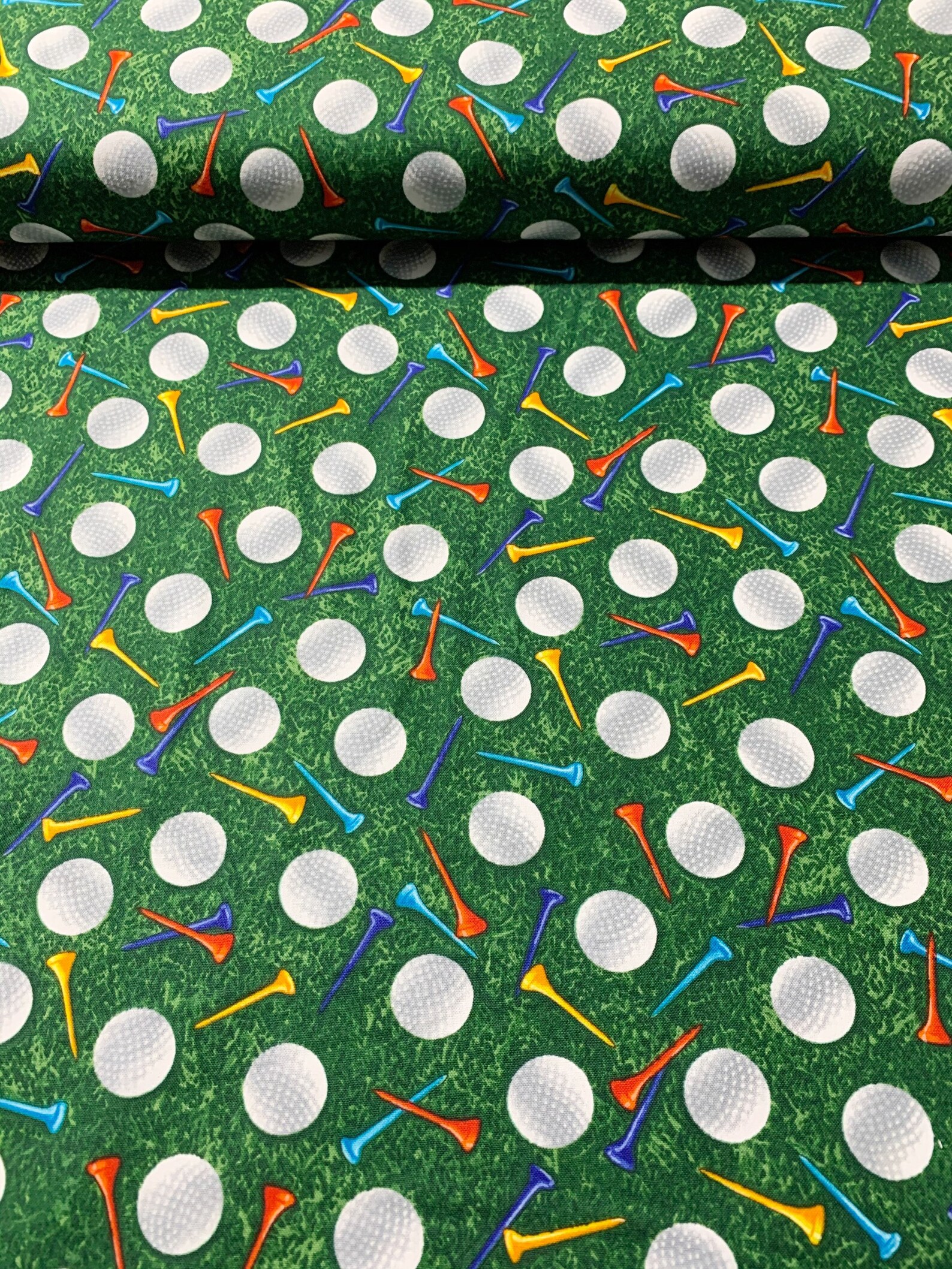 Golf Ball and Tee Fabric....1/2 yard of a 44 Wide 100 Cotton Etsy