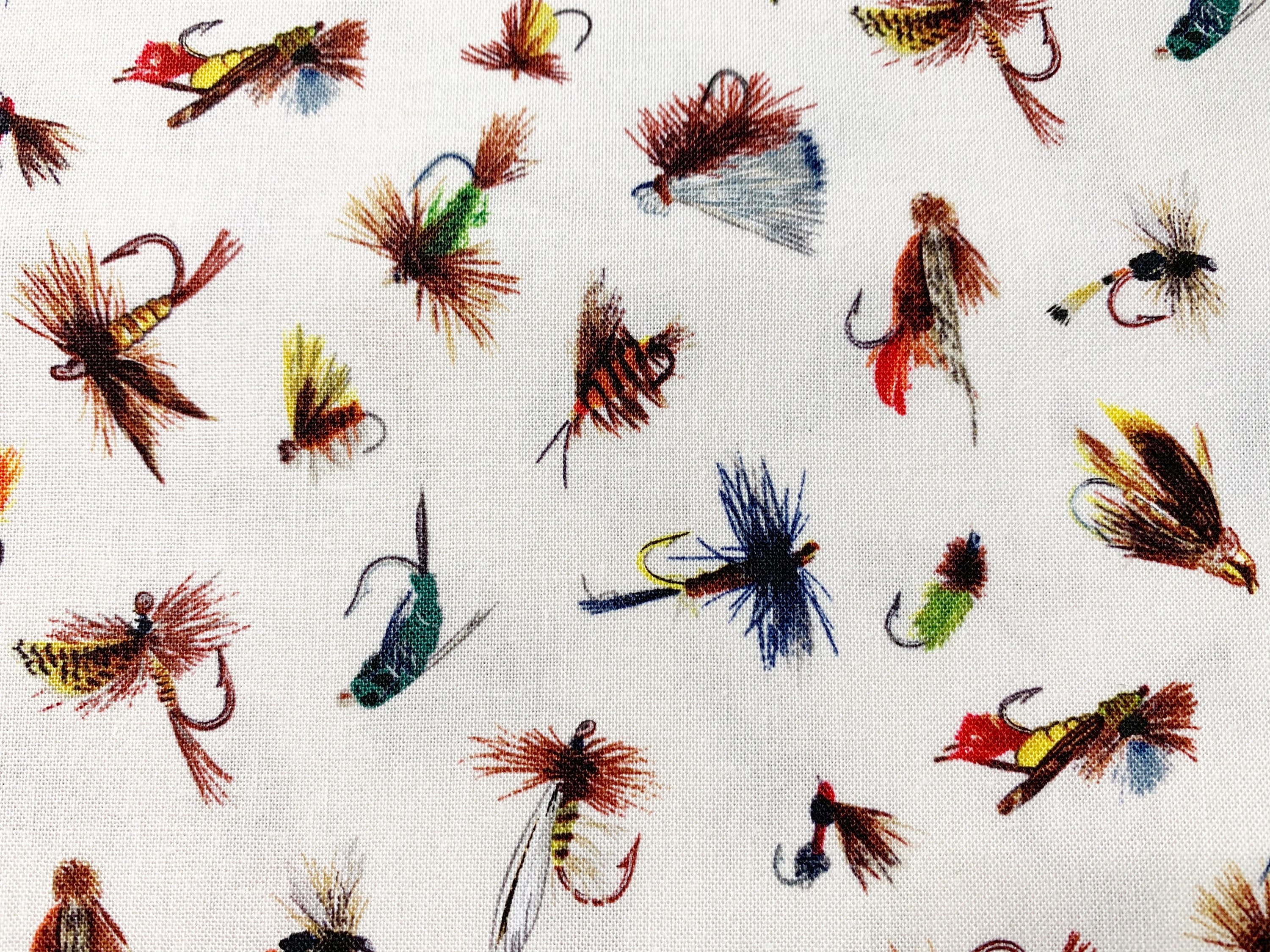 Fly Fishing Lure Fabric....1/2 yard of a 44 Wide 100 Cotton Etsy