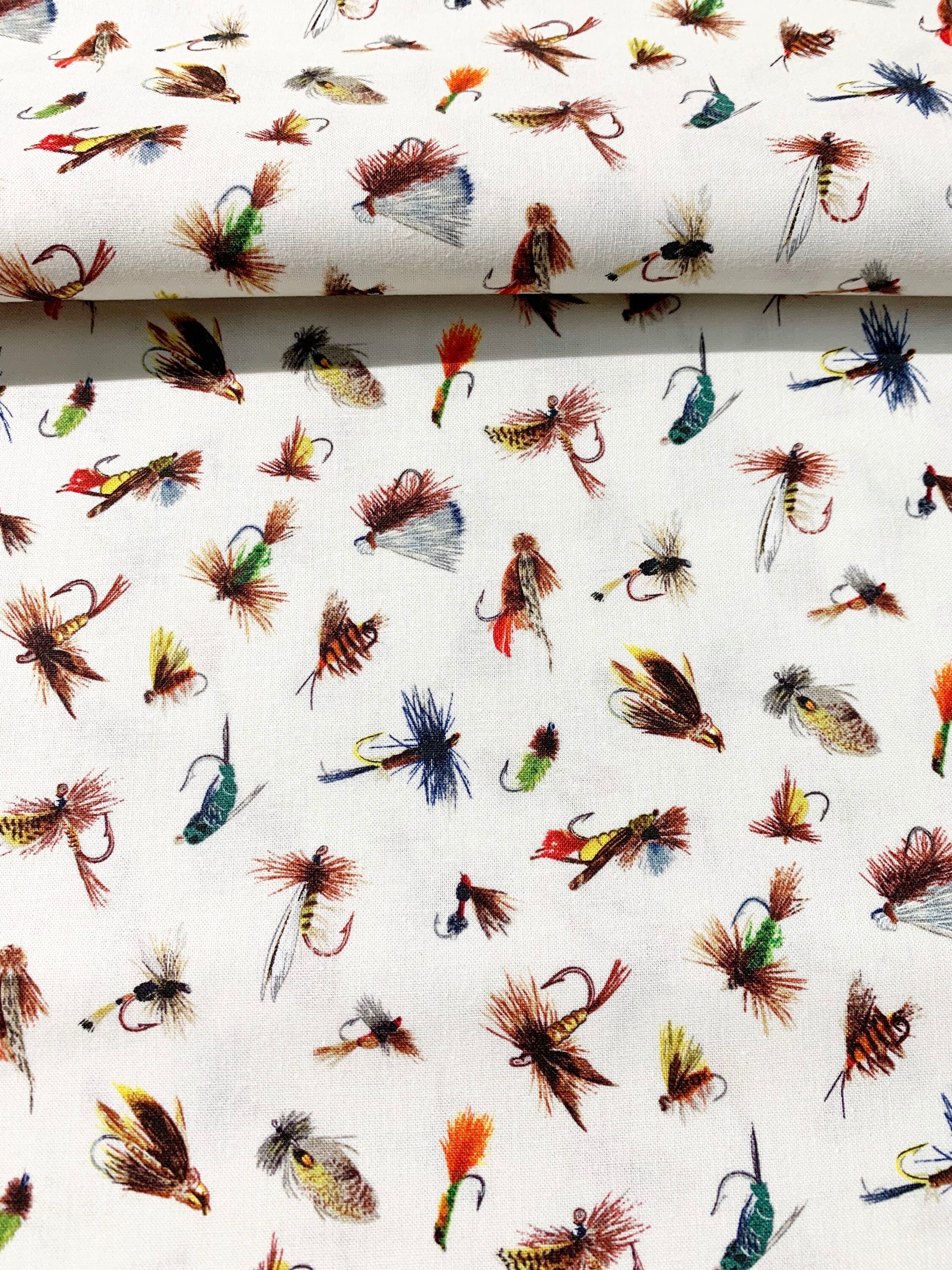 Fly Fishing Lure Fabric....1/2 yard of a 44 Wide 100 Cotton Etsy