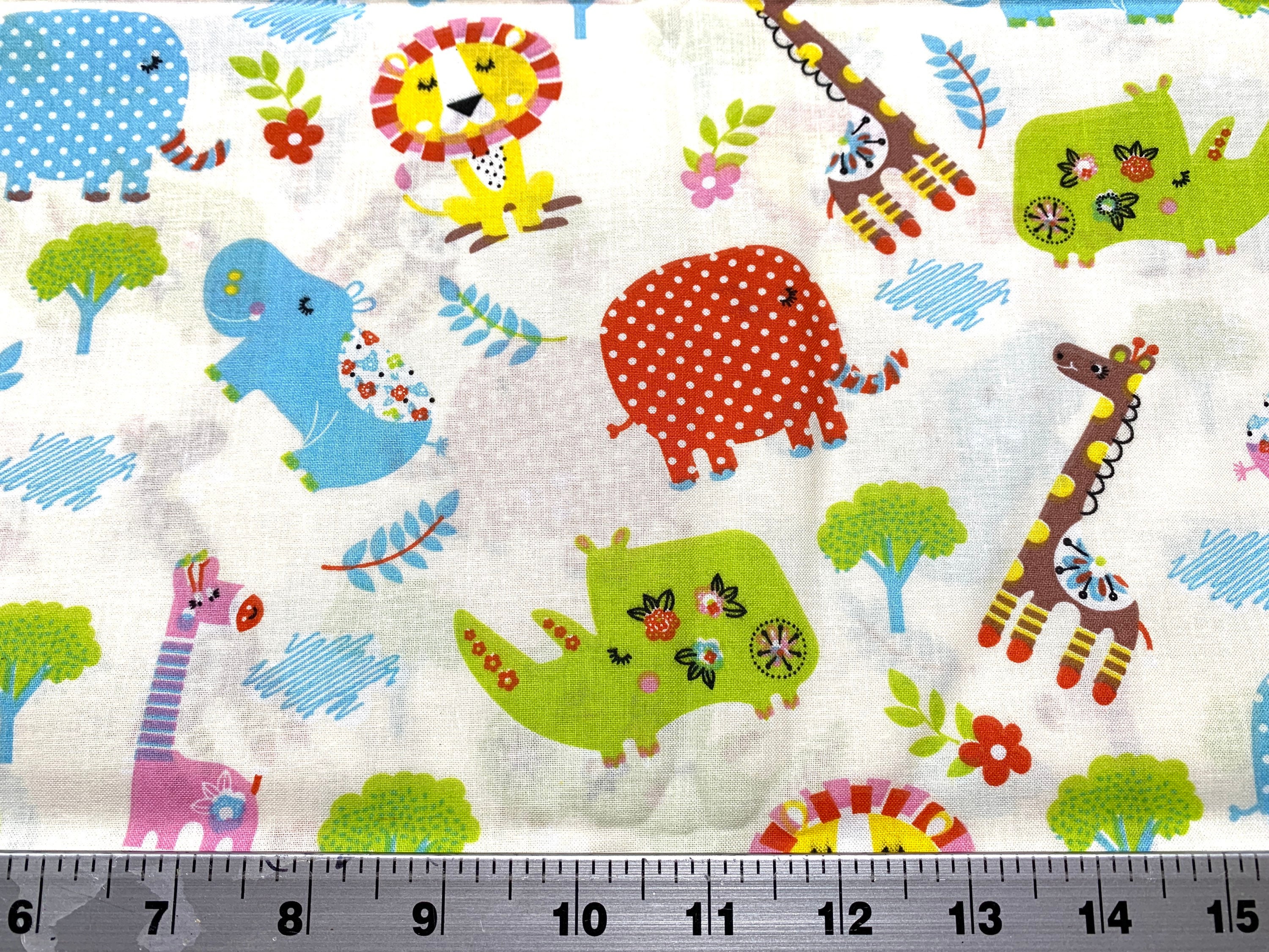 Adorable Zoo Animal Fabric.....1/2 yard 44 Wide 100% Cotton | Etsy