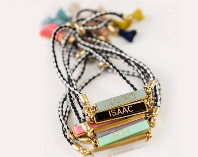 Minimal acrylic name bracelet, Mother's Day gift, new mom gift, mom jewelry, bridesmaids gift, monogram jewelry, personalized jewelry