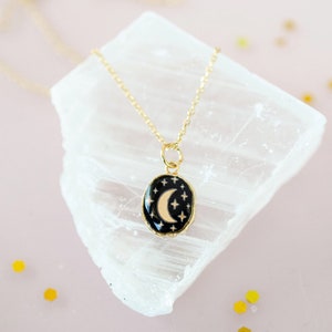 Celestial Necklace, Astrology Necklace, Dainty Gemstone, Gold Star Necklace, Moon Pendant, Galaxy Jewelry, Zodiac Necklace, Sun Necklace, image 3