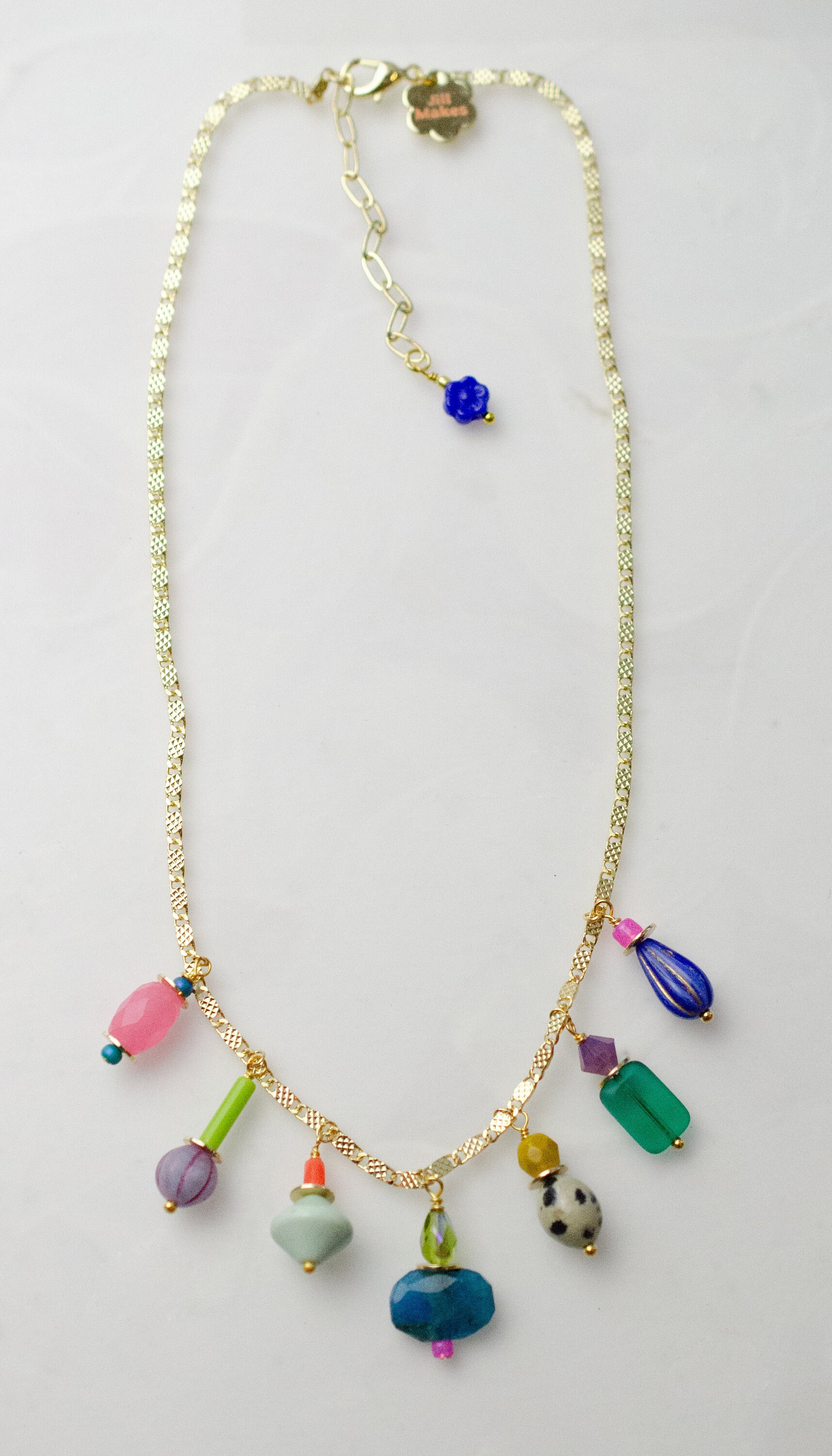 Colorful Charm Necklace, Multicharm Charm Necklace, Beaded Charm ...