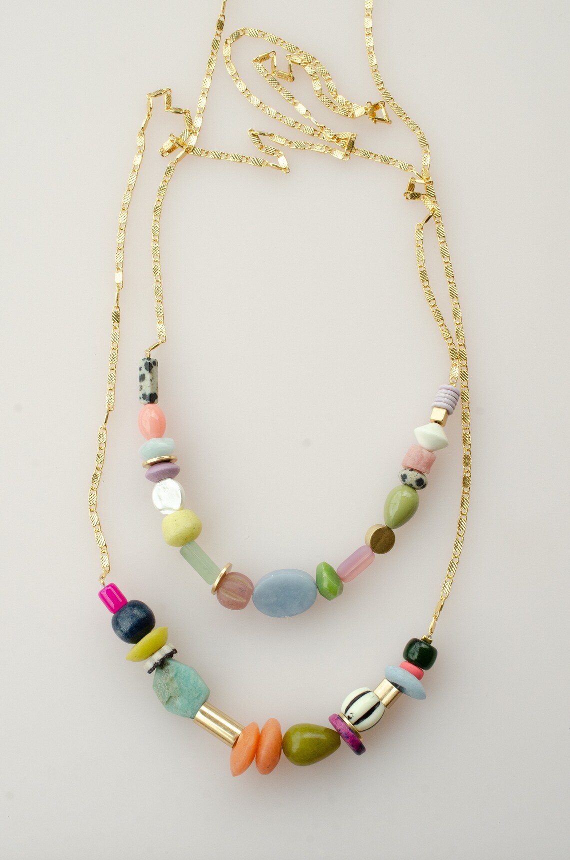 Beaded Statement Necklace Colorful Beaded Necklace Beaded Etsy