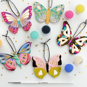 DIY  Ornament Painting Kit, Butterfly kit DIY Craft Painting, Christmas ornament, Party kit, craft for kids, Holiday painting kit