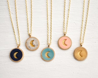 gold moon necklace, Celestial Jewelry, Bridesmaid Gift, Celestial Jewelry, astrology pendant, dainty moon, crescent pendant, gift for her