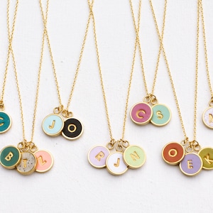 Custom letter necklace, Initial Necklaces for Moms, multiple initial necklace, anniversary necklace, round initial necklace, simple initial