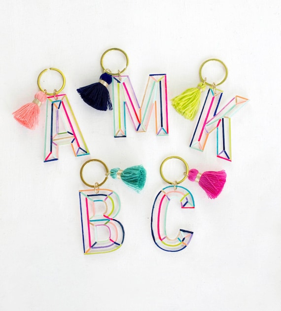 Acrylic Keychain Blank With Key Rings Tassels Key Chain For - Temu