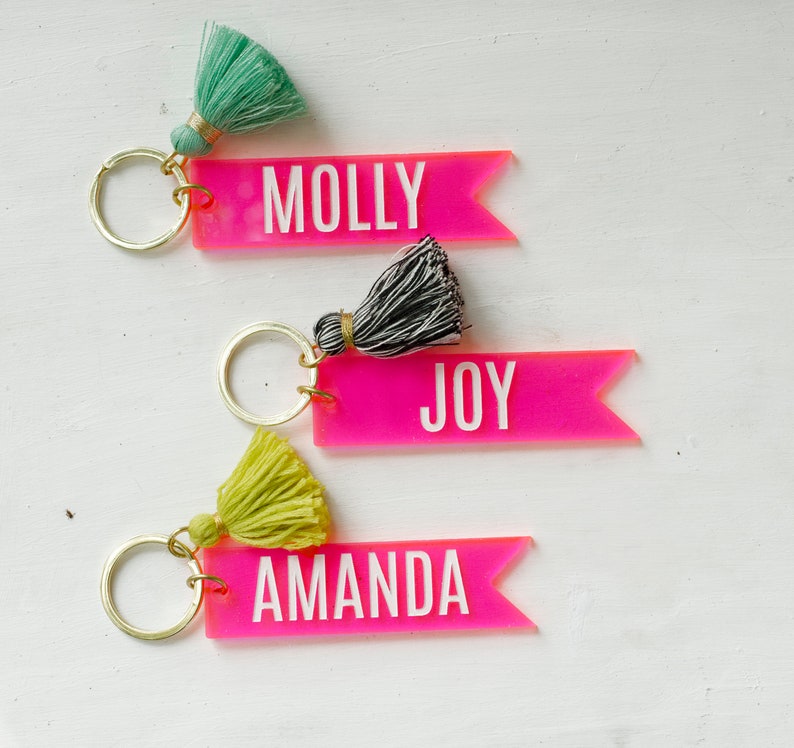 Personalized  Acrylic Name Keychain - Monogram keychain, gift for her, bridesmaid gifts, colorful keychain, custom keychain, 