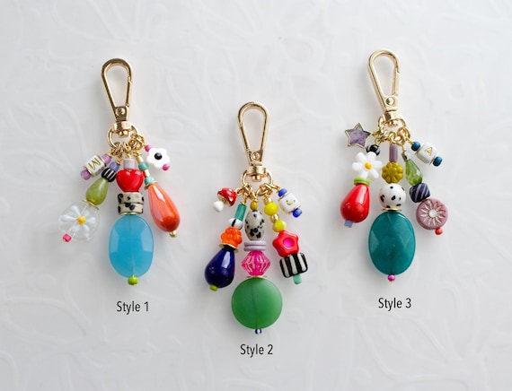 【VACANT ARCHIVE】PEACEPIECE BEADS KEYRING Glass Beaded Keychains – JB3