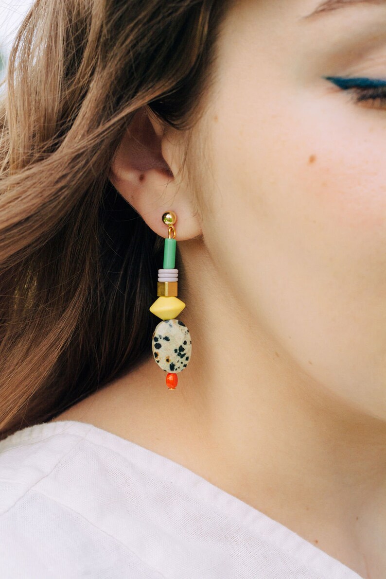 Beaded Dangle Statement Earrings Mix and Match Earrings Etsy