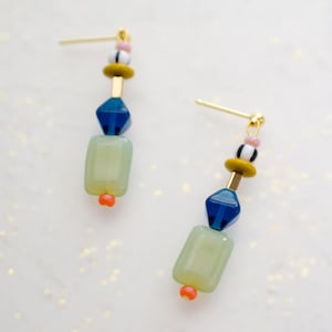 Colorful beaded earrings, handmade beaded earrings, colorful earrings, beaded dangle earrings, handmade jewelry, colorful eclectic jewelry,