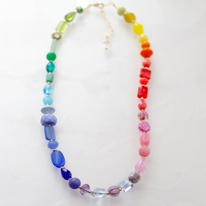 Colorful beaded friendship necklace, rainbow necklace, multicolored necklace, beaded choker necklace,pride necklace, bright beaded necklace,