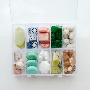 diy beads, mix beads, assorted bead kit, natural stone beads, jewelry making kit, friendship bead kit, colorful beads, craft kit, BM111
