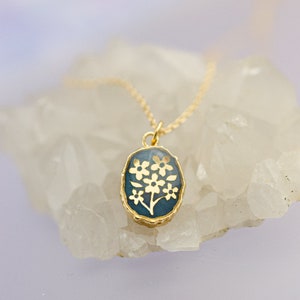 Forget me not necklace, Gift for Loss, pregnancy loss necklace, miscarriage necklace, Blue Opal flower necklace, sympathy necklace, dainty