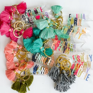 Personalized Teachers Gift, Name Keychain With Tassel, Custom Name ...