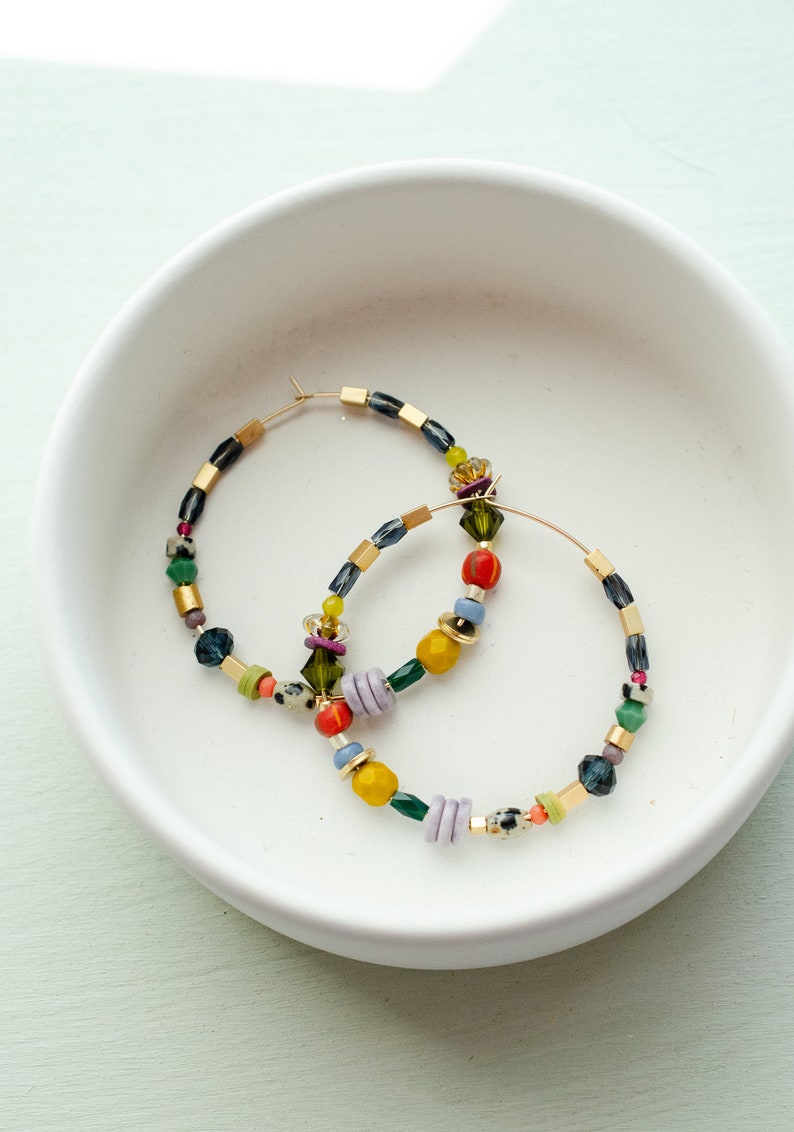 Flower Beaded Hoops main image 0
