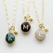 Initial Gemstone Charm Necklace, Celestial necklace, Anniversary necklace, mom necklace, bridesmaid gift, birthstone necklace, gift for her