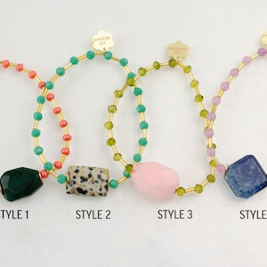 Colorful beaded elastic bracelet, adjustable friendship bracelets, stackable bracelet, elastic beaded bracelet, gemstone bracelet image 2