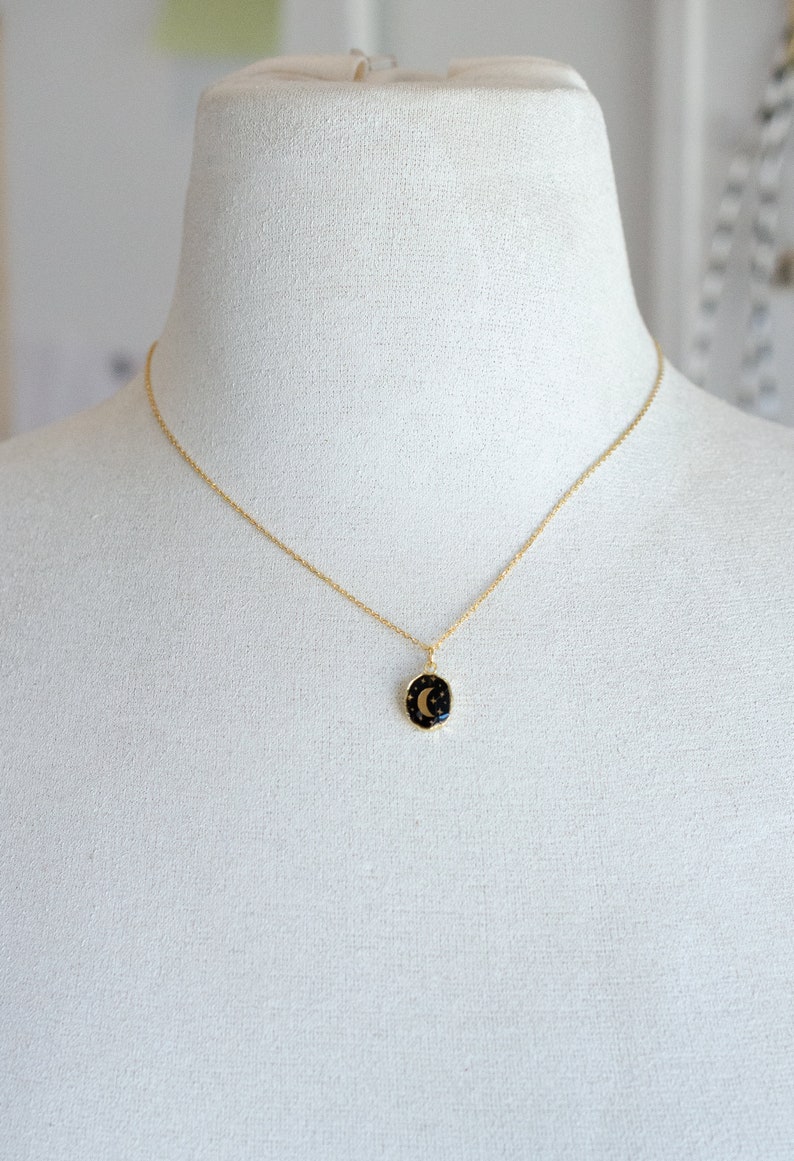 Celestial Necklace, Astrology Necklace, Dainty Gemstone, Gold Star Necklace, Moon Pendant, Galaxy Jewelry, Zodiac Necklace, Sun Necklace, image 10