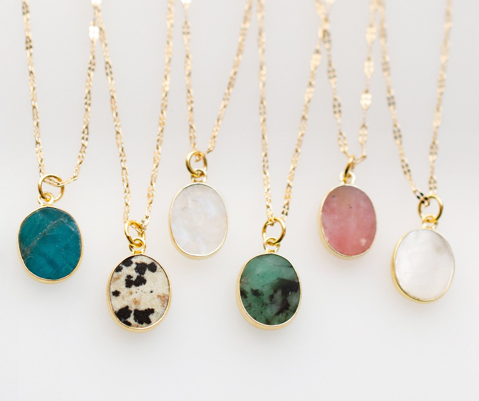 Simple Gold Gemstone Necklace Birthstone Jewelry Bridesmaid - Etsy