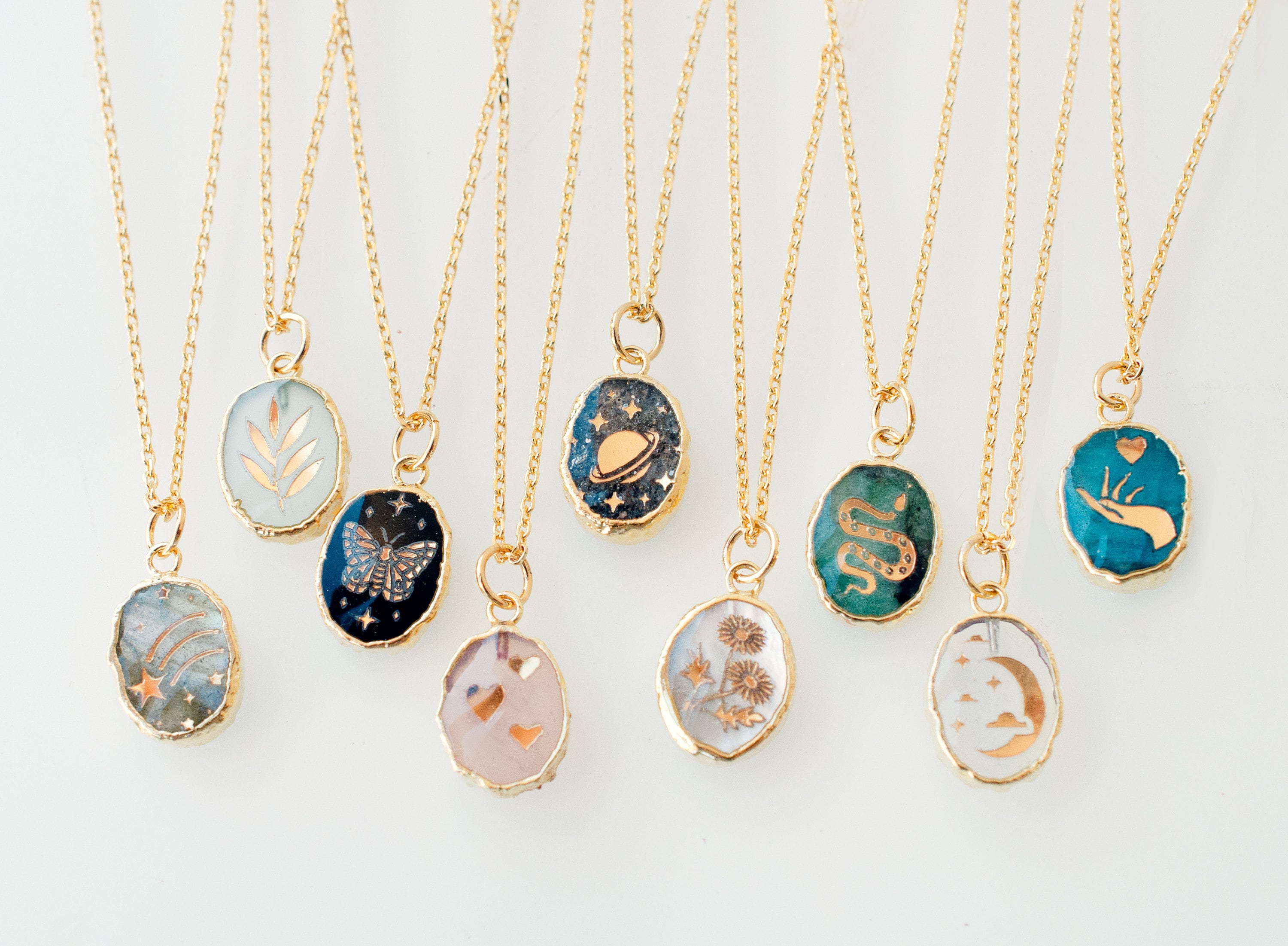 Gemstone Birthstone Necklace Butterfly 