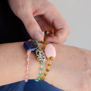 Colorful beaded elastic bracelet, adjustable friendship bracelets, stackable bracelet, elastic beaded bracelet, gemstone bracelet image 8