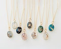 Handmade Gemstone Birthstone Necklace, Butterfly necklace, flower necklace, hearts, celestial necklace, snake necklace Saturn,